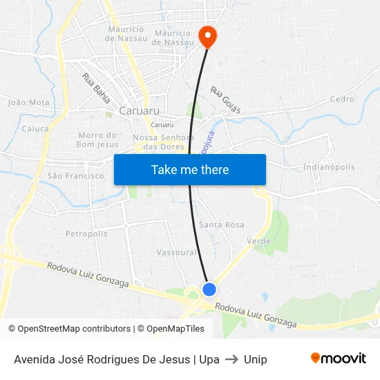 Avenida José Rodrigues De Jesus | Upa to Unip map