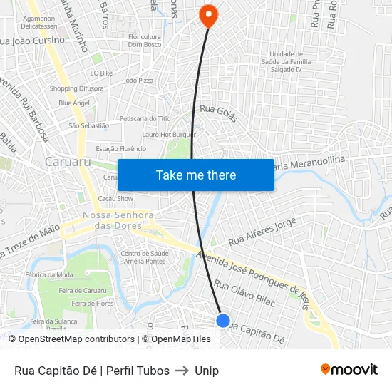 Rua Capitão Dé | Perfil Tubos to Unip map