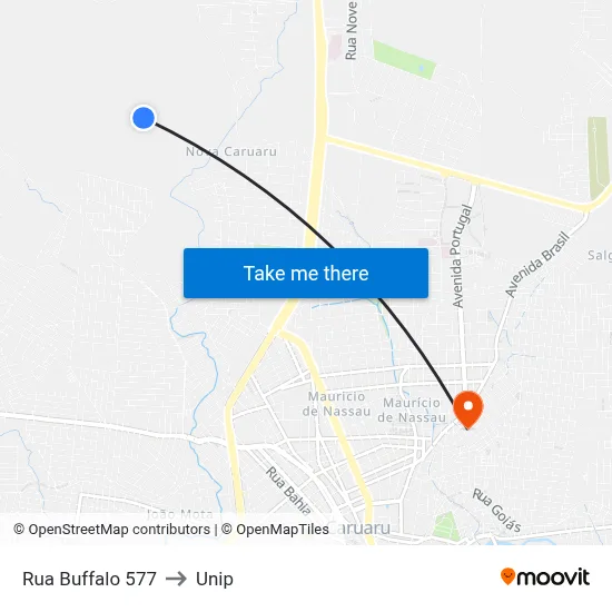 Rua Buffalo 577 to Unip map