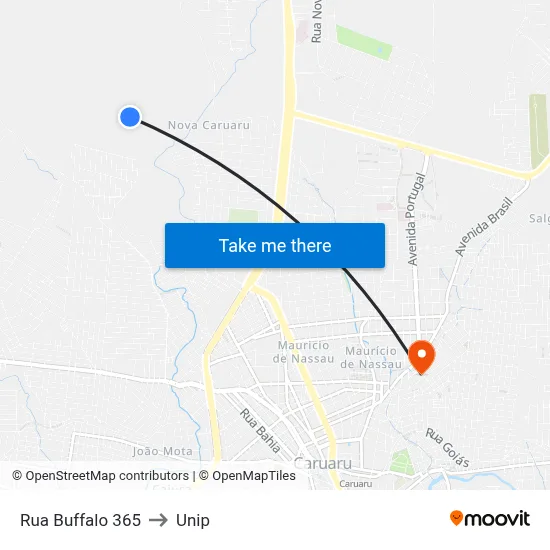 Rua Buffalo 365 to Unip map