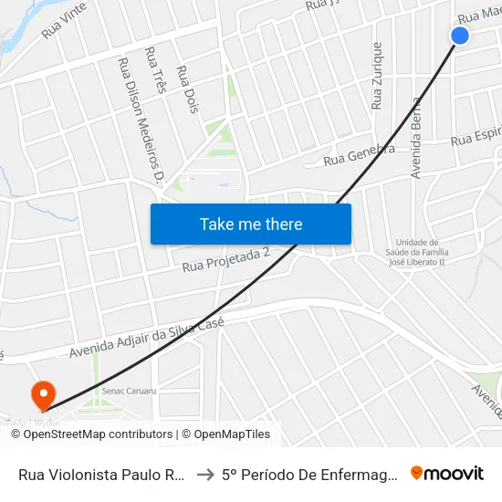 Rua Violonista Paulo Roberto Da Silva, 1-55 to 5º Período De Enfermagem - UNIFAVIP I Devry map