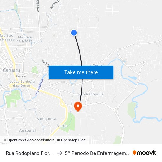 Rua Rodopiano Florêncio, 241-311 to 5º Período De Enfermagem - UNIFAVIP I Devry map