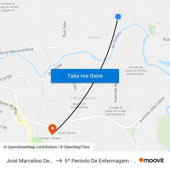 José Marcelino De Araújo, 869 to 5º Período De Enfermagem - UNIFAVIP I Devry map