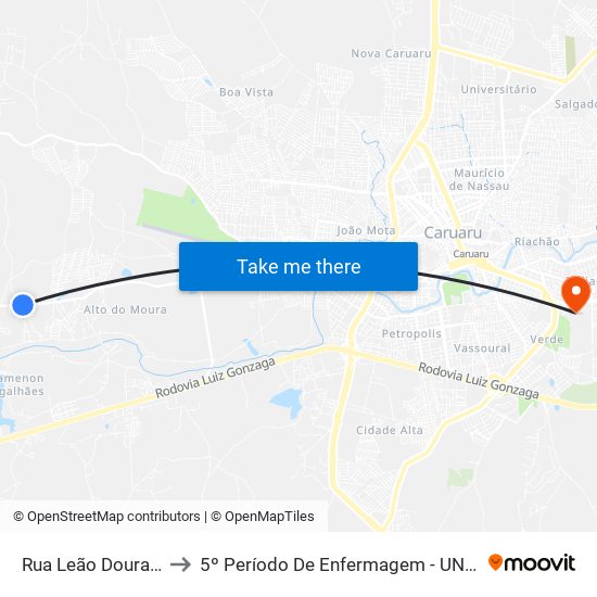 Rua Leão Dourado, 300 to 5º Período De Enfermagem - UNIFAVIP I Devry map