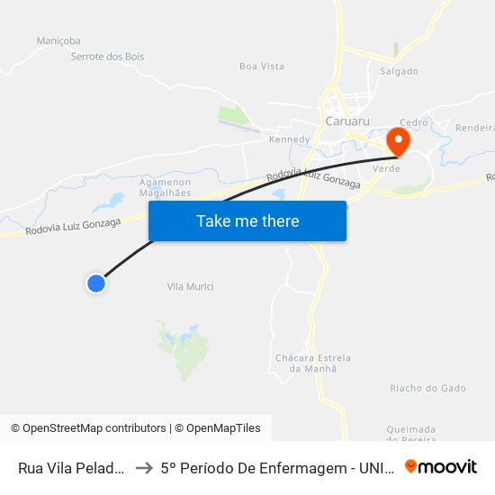 Rua Vila Pelada, 5000 to 5º Período De Enfermagem - UNIFAVIP I Devry map