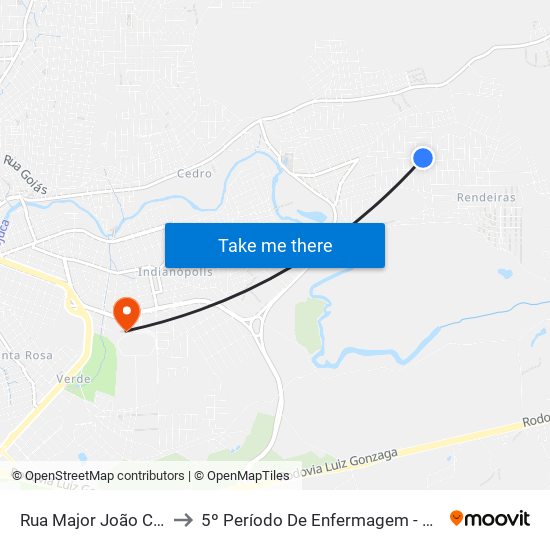 Rua Major João Coelho, 490 to 5º Período De Enfermagem - UNIFAVIP I Devry map