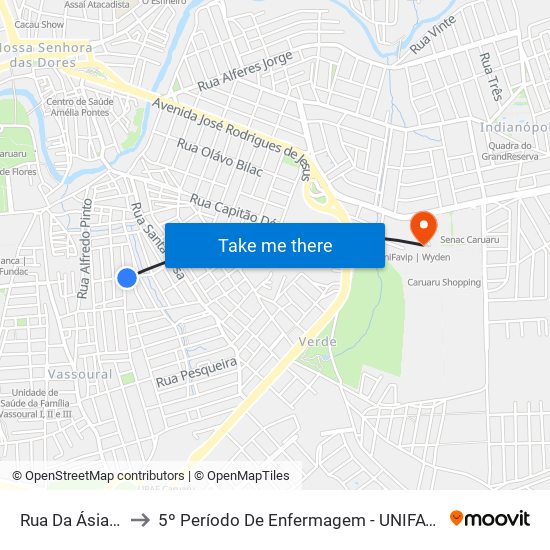 Rua Da Ásia, 167 to 5º Período De Enfermagem - UNIFAVIP I Devry map