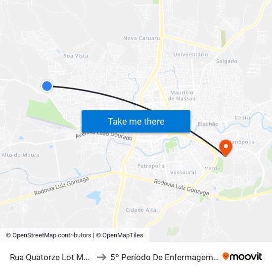 Rua Quatorze Lot Moura Brasil, 200 to 5º Período De Enfermagem - UNIFAVIP I Devry map