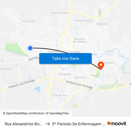 Rua Alexandrino Boa Ventura, 299 to 5º Período De Enfermagem - UNIFAVIP I Devry map