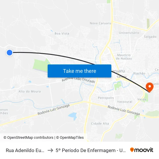 Rua Adenildo Eudocio, 46 to 5º Período De Enfermagem - UNIFAVIP I Devry map