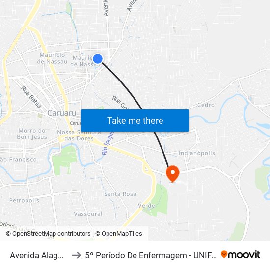 Av. Amazonas, 295 to 5º Período De Enfermagem - UNIFAVIP I Devry map