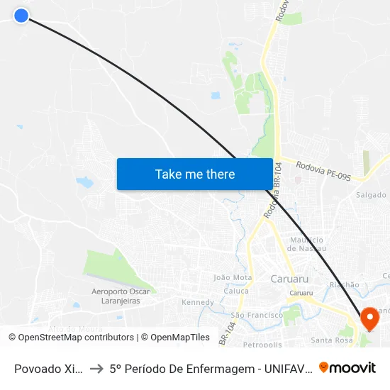 Povoado Xicuru to 5º Período De Enfermagem - UNIFAVIP I Devry map