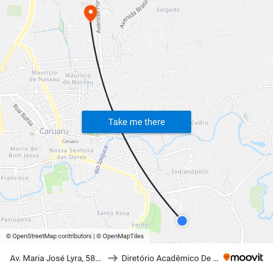 Av. Maria José Lyra, 583 | Condomínio Pq. Caminho Das Aroeiras to Diretório Acadêmico De Enfermagem Irmã Ruth - Faculdade ASCES map