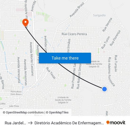 Rua Jardel Filho, 444 to Diretório Acadêmico De Enfermagem Irmã Ruth - Faculdade ASCES map