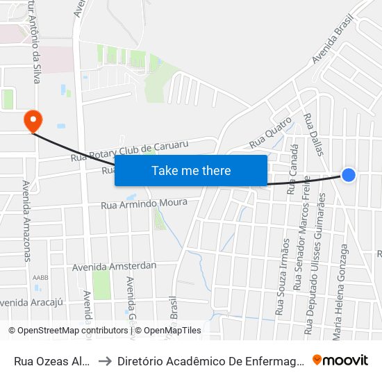 Rua Ozeas Alves Lagos, 200 to Diretório Acadêmico De Enfermagem Irmã Ruth - Faculdade ASCES map