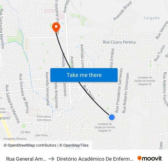 Rua General Americano Freire, 129 to Diretório Acadêmico De Enfermagem Irmã Ruth - Faculdade ASCES map