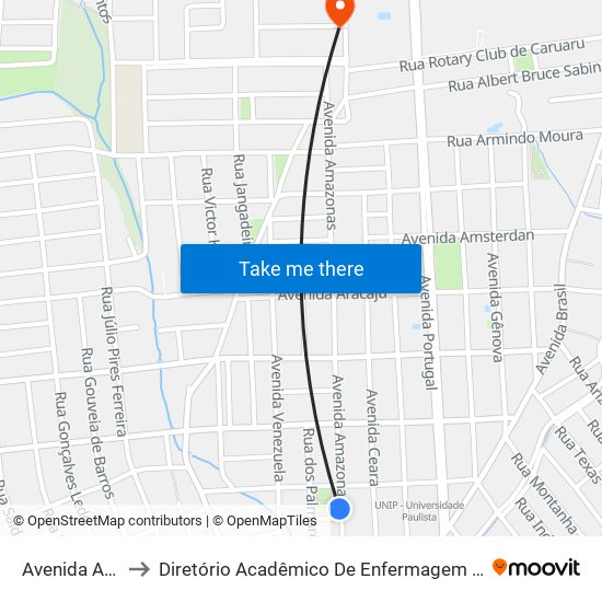 Av. Amazonas, 295 to Diretório Acadêmico De Enfermagem Irmã Ruth - Faculdade ASCES map