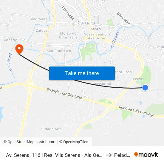 Av. Serena, 116 | Res. Vila Serena - Ala Oeste to Peladas map