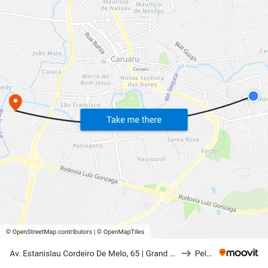 Av. Estanislau Cordeiro De Melo, 65 | Grand Park Condomínio Club to Peladas map