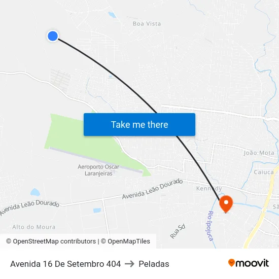 Avenida 16 De Setembro 404 to Peladas map