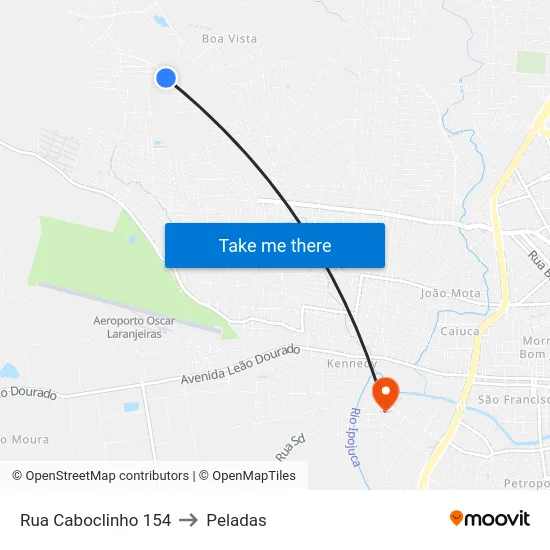 Rua Caboclinho 154 to Peladas map