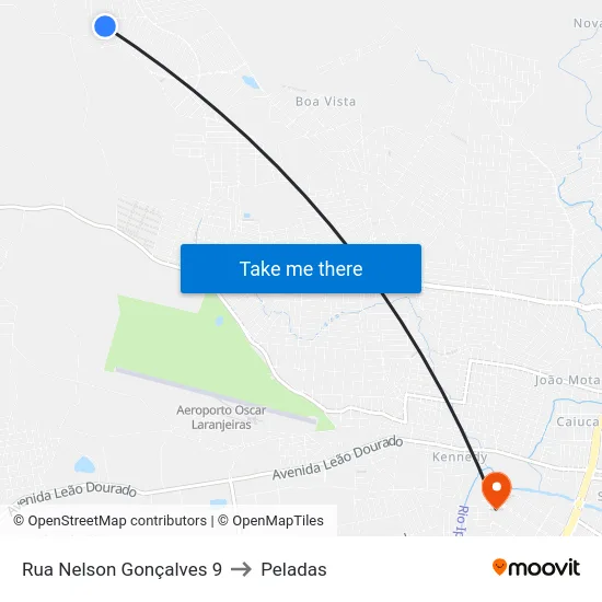 Rua Nelson Gonçalves 9 to Peladas map