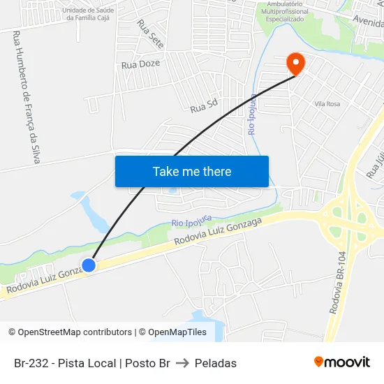 Br-232 - Pista Local | Posto Br to Peladas map