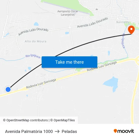 Avenida Palmatória 1000 to Peladas map