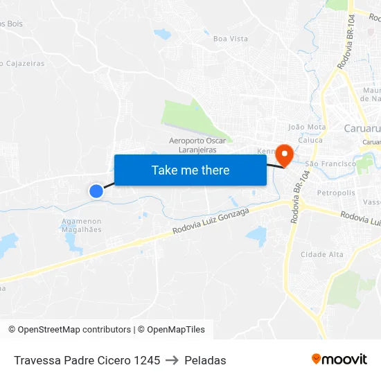 Travessa Padre Cicero 1245 to Peladas map