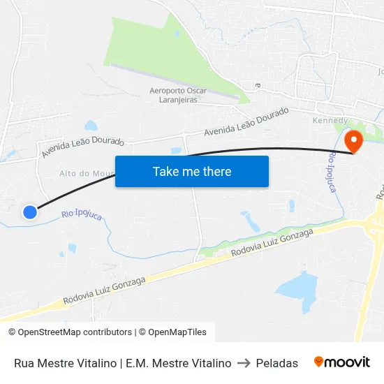 Rua Mestre Vitalino | E.M. Mestre Vitalino to Peladas map