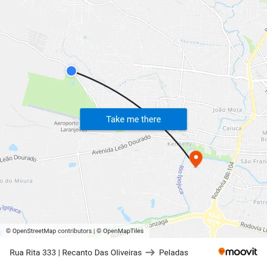 Rua Rita 333 | Recanto Das Oliveiras to Peladas map