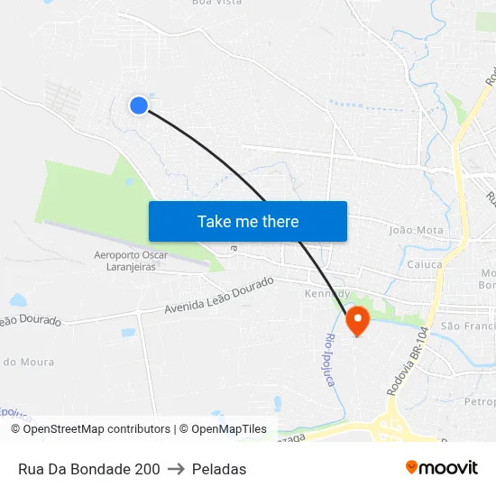 Rua Da Bondade 200 to Peladas map