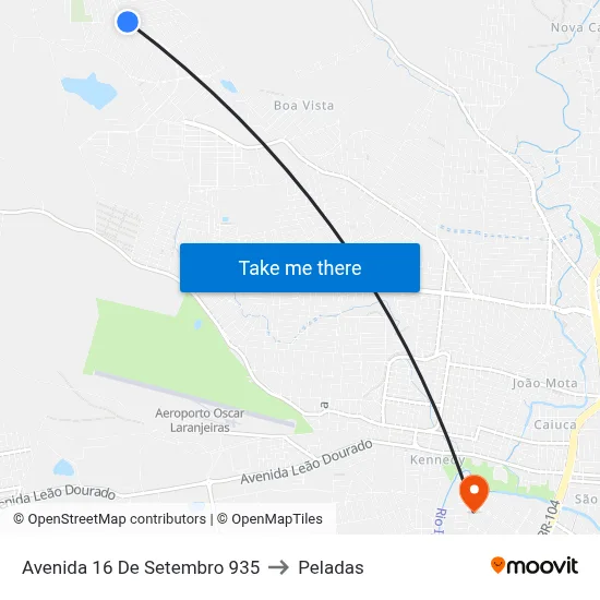 Avenida 16 De Setembro 935 to Peladas map