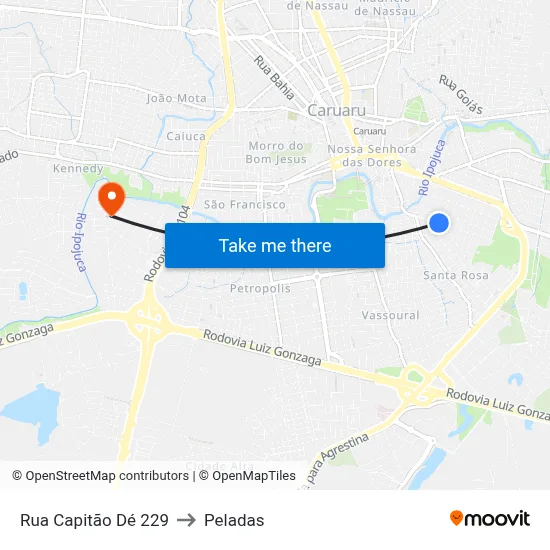Rua Capitão Dé 229 to Peladas map