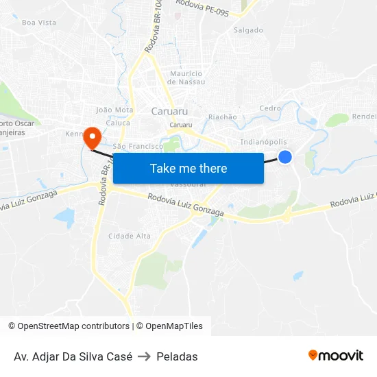 Av. Adjar Da Silva Casé to Peladas map