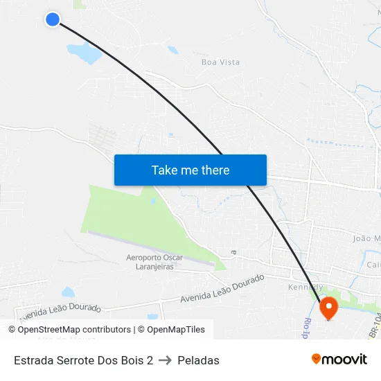 Estrada Serrote Dos Bois 2 to Peladas map