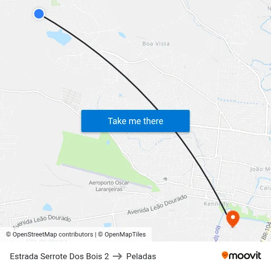 Estrada Serrote Dos Bois 2 to Peladas map