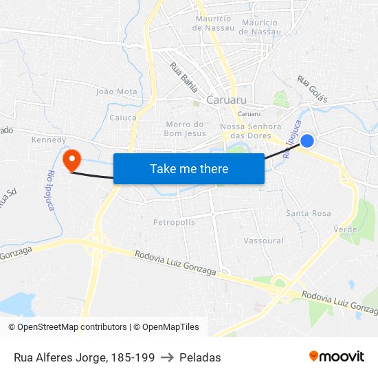 Rua Alferes Jorge, 185-199 to Peladas map