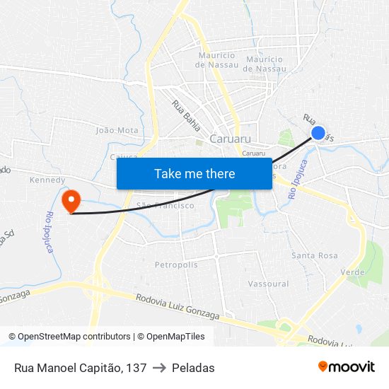 Rua Manoel Capitão, 137 to Peladas map