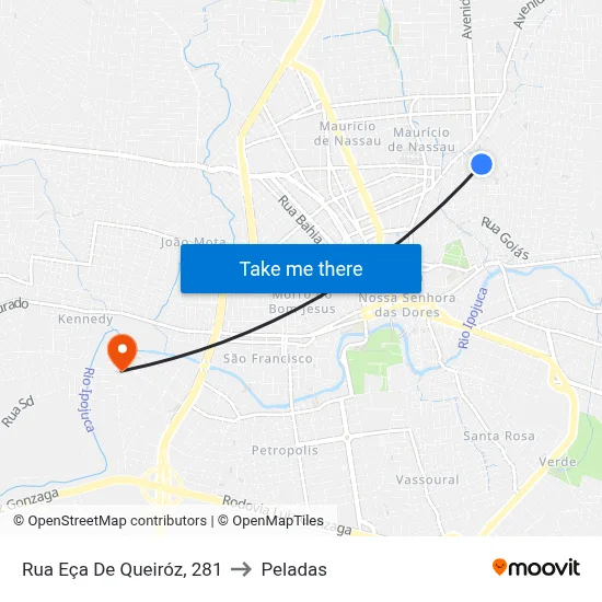 Rua Eça De Queiróz, 281 to Peladas map