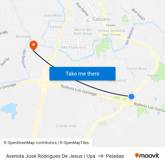 Avenida José Rodrigues De Jesus | Upa to Peladas map