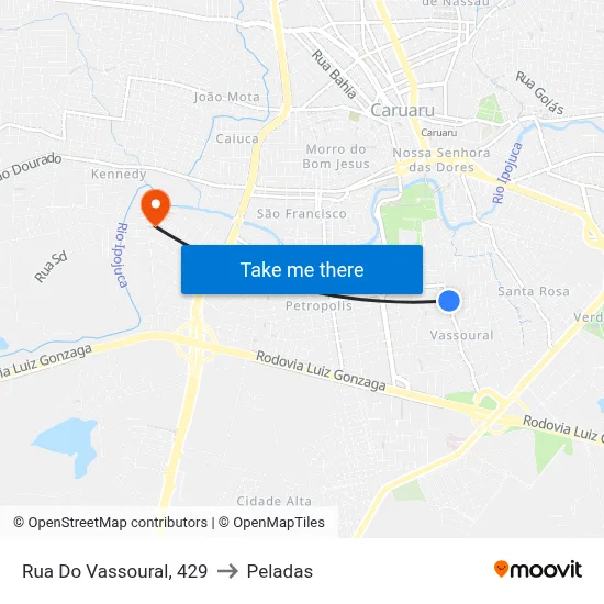 Rua Do Vassoural, 429 to Peladas map