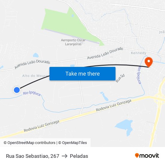 Rua Sao Sebastiao, 267 to Peladas map