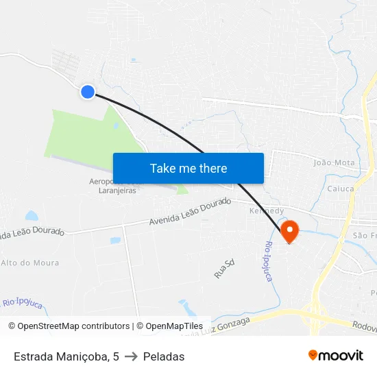 Estrada Maniçoba, 5 to Peladas map