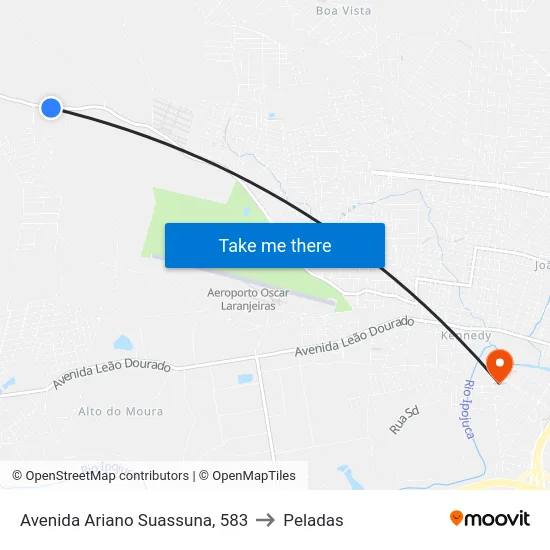 Avenida Ariano Suassuna, 583 to Peladas map