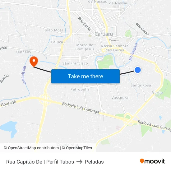 Rua Capitão Dé | Perfil Tubos to Peladas map