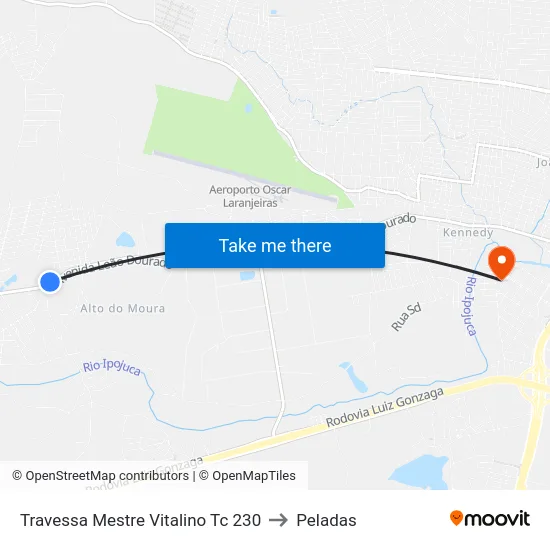 Travessa Mestre Vitalino Tc 230 to Peladas map