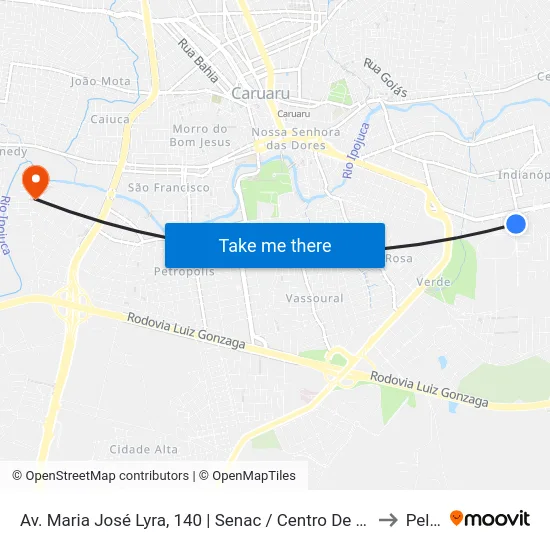 Av. Maria José Lyra, 140 | Senac / Centro De Convenções Djalma Farias Cintra to Peladas map