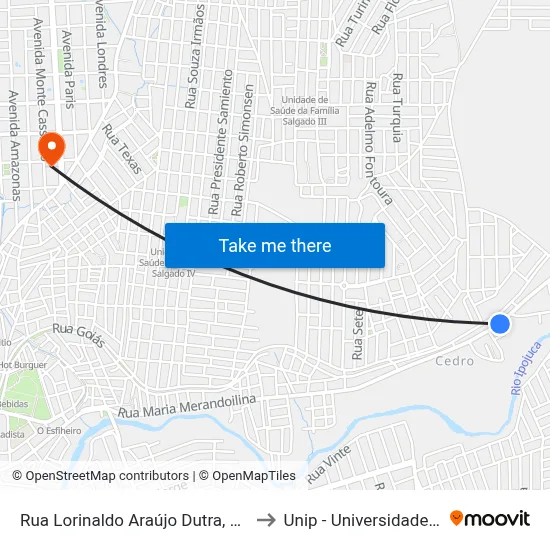 Rua Lorinaldo Araújo Dutra, 679 | Capela to Unip - Universidade Paulista map
