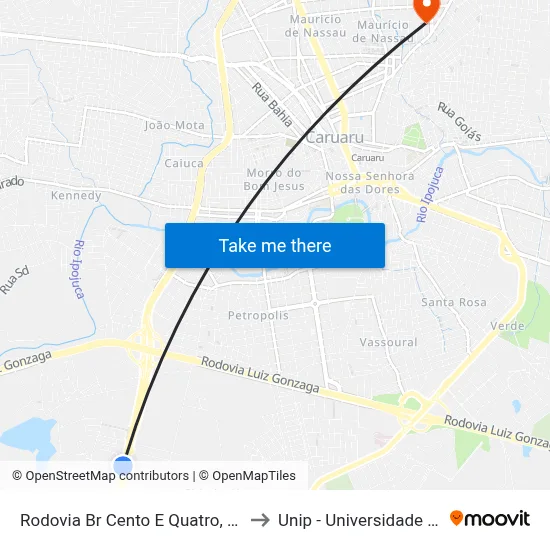 Rodovia Br Cento E Quatro, 68 | Ceaca to Unip - Universidade Paulista map